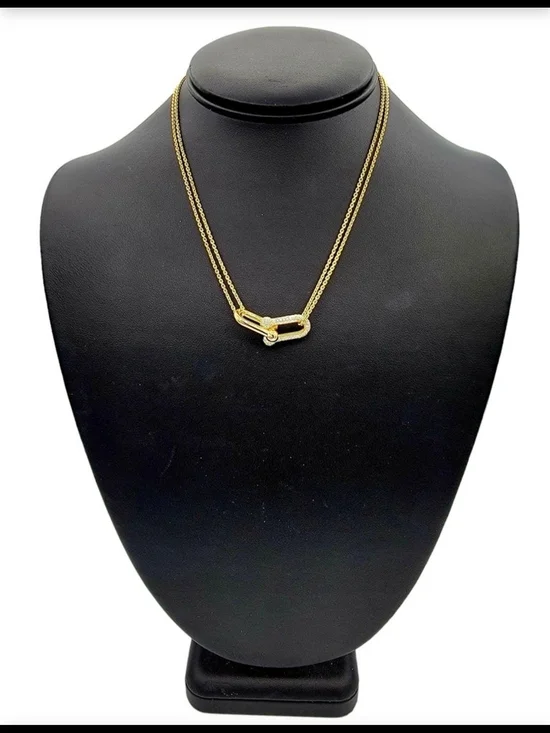 Gold Pavé Link Necklace - Picture 4 of 4